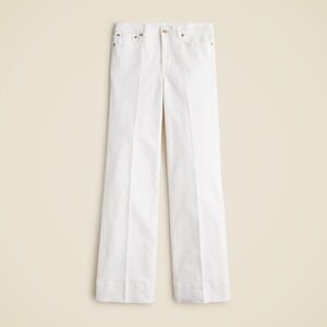 J. Crew Petite Denim Trouser Jean Women 25P White Academia Boho Clean Preppy NWD